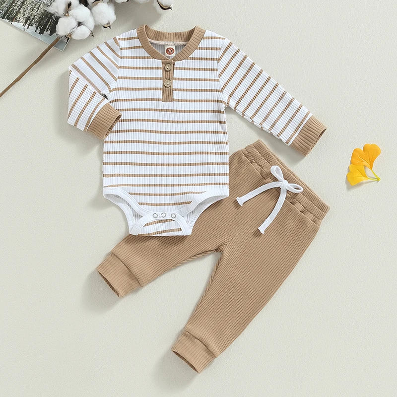 Cozy Ribbed Infant Romper Set
