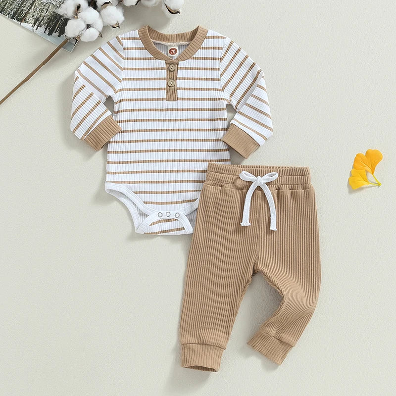 Cozy Ribbed Infant Romper Set